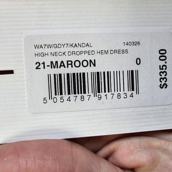 BNWT Ted Baker London Kendal High Neck Maroon Dress - Picture 14 of 14